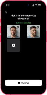 Upload your selfies