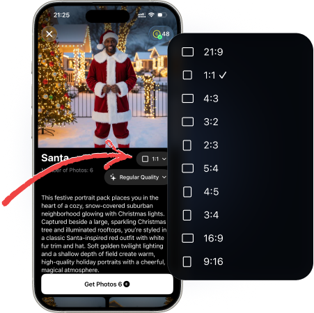 Customize the size of your Christmas photos