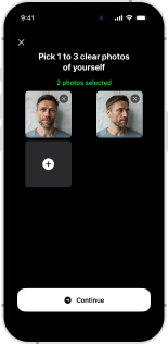 Upload your selfies