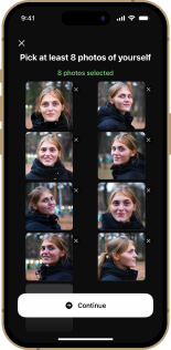 Upload your selfies