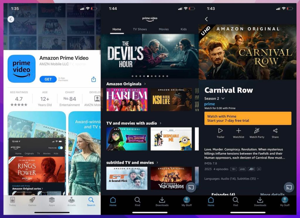 Amazon Prime Video app
