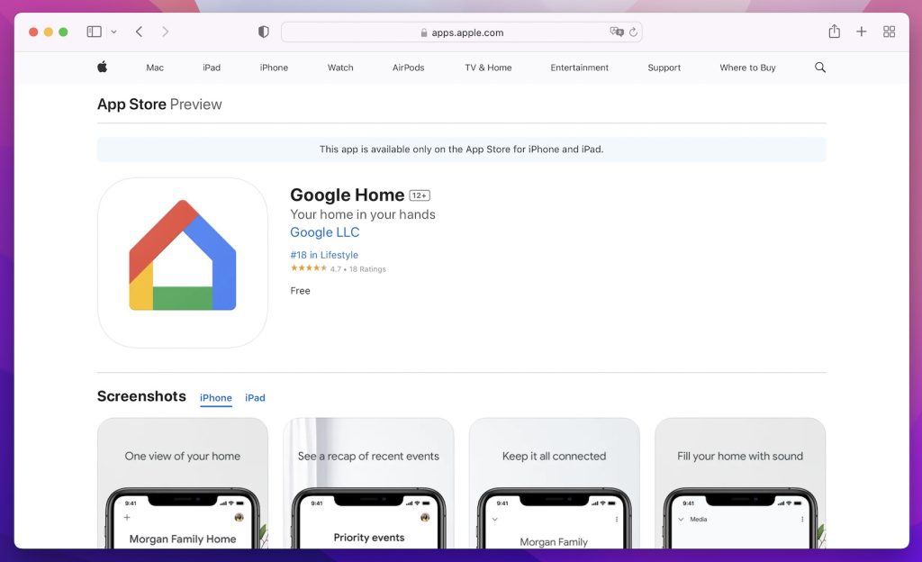 Google Home app