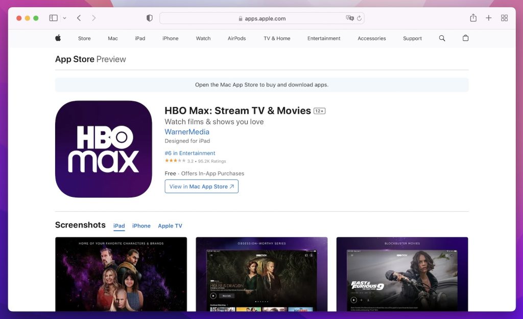 HBO MAX app