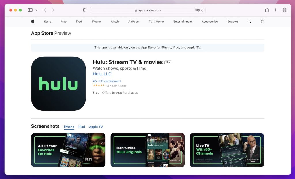 Hulu app