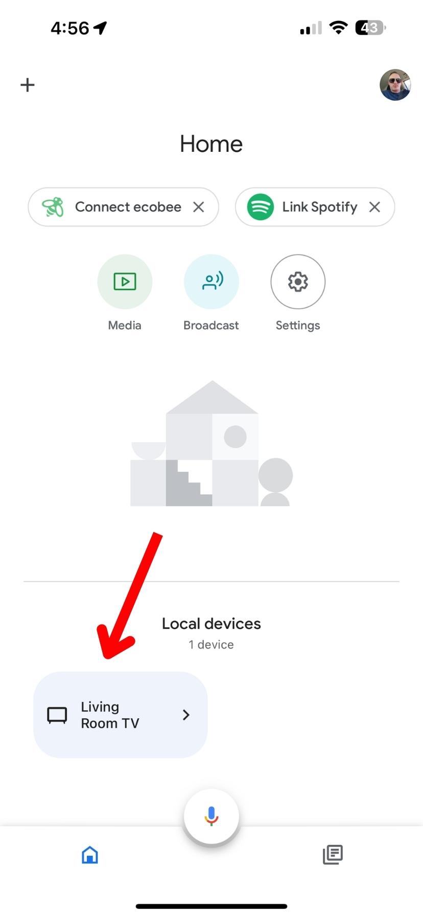 Choose your Chromecast Screenshots of Google Home