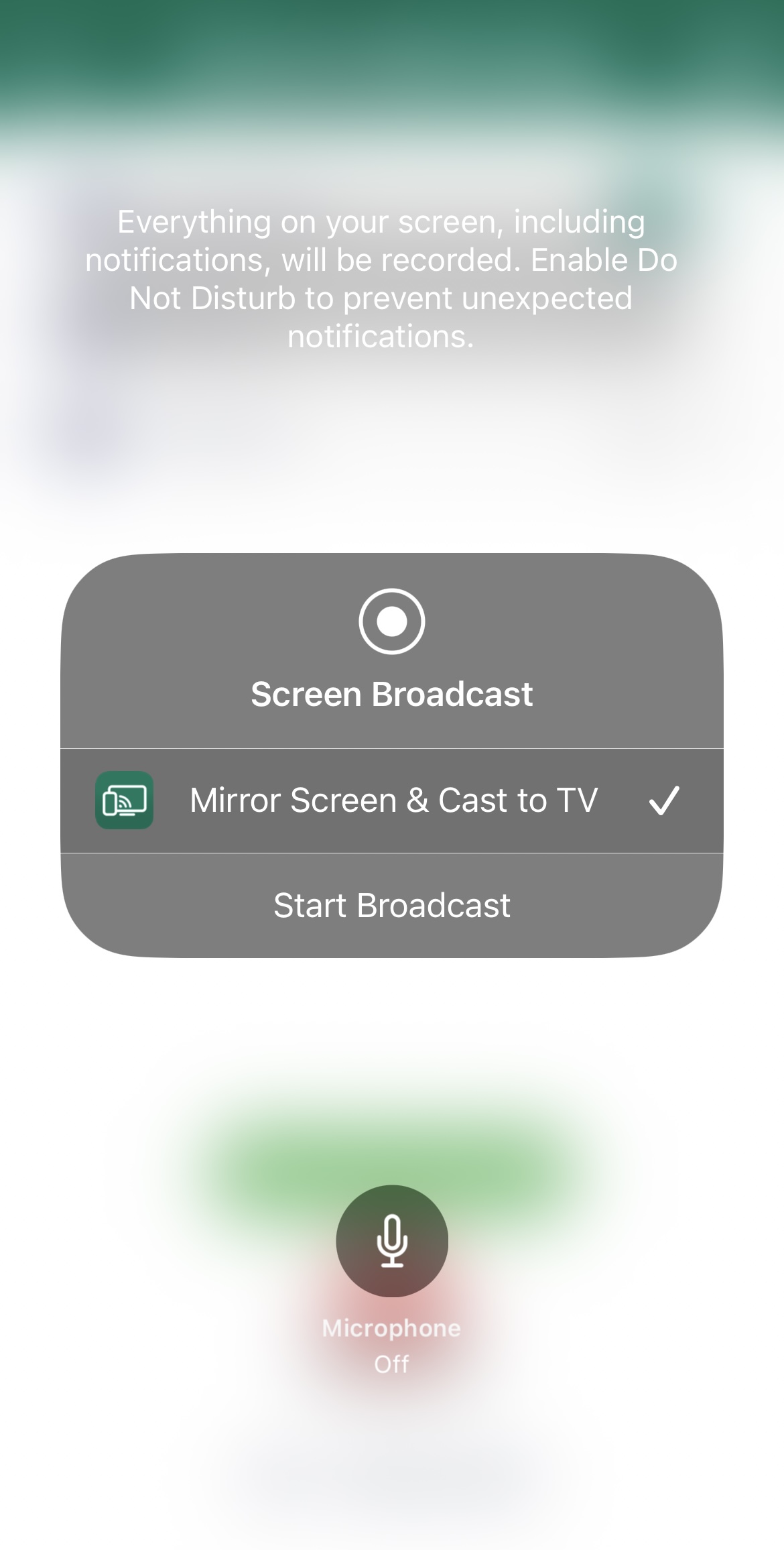 Broadcasting your iPhone's screen