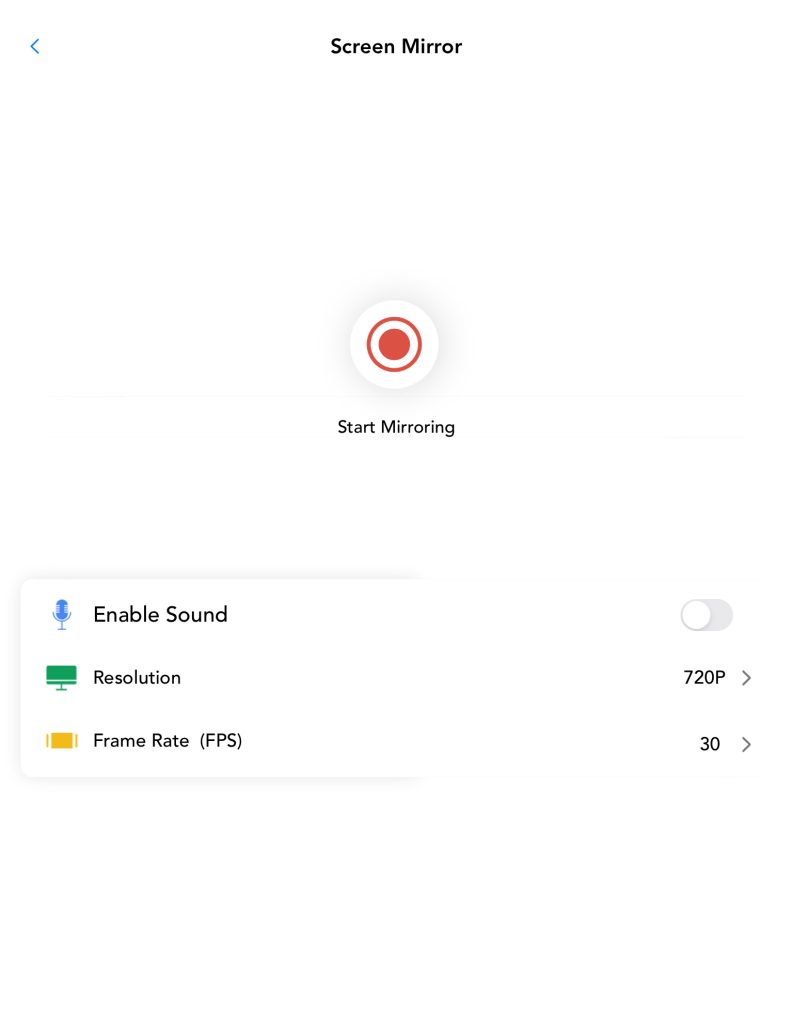Tap on the Screen Mirroring button in Streamer for Chromecast TVs