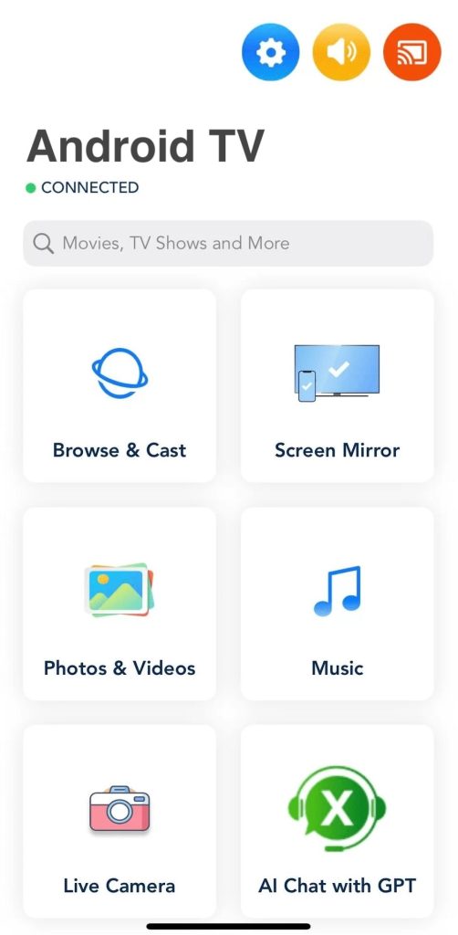 Tap on the Screen Mirror tile in Streamer for Chromecast TVs Tap on the Screen Mirror tile in Streamer for Chromecast TVs