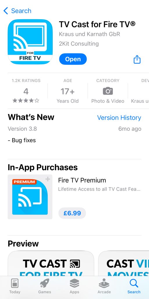 Download the TV Cast for Fire TV app from the App Store Download the TV Cast for Fire TV app from the App Store