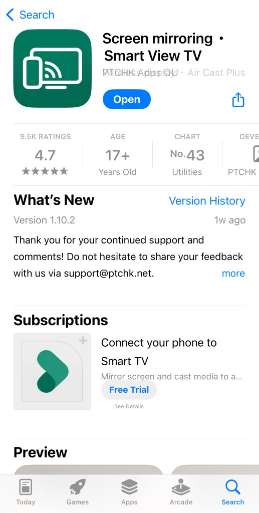 Download the Screen Mirroring・Smart View TV from the App Store