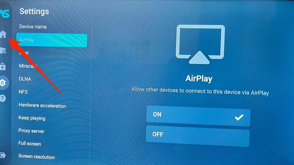 Go back to the home page in AirScreen Go back to the home page in AirScreen