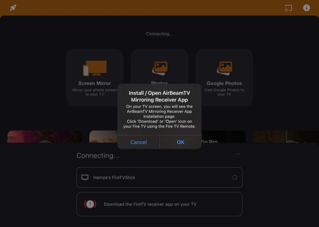 Downloading the AirBeamTV companion app