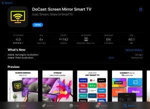Download DoCast from the App Store on your iPad