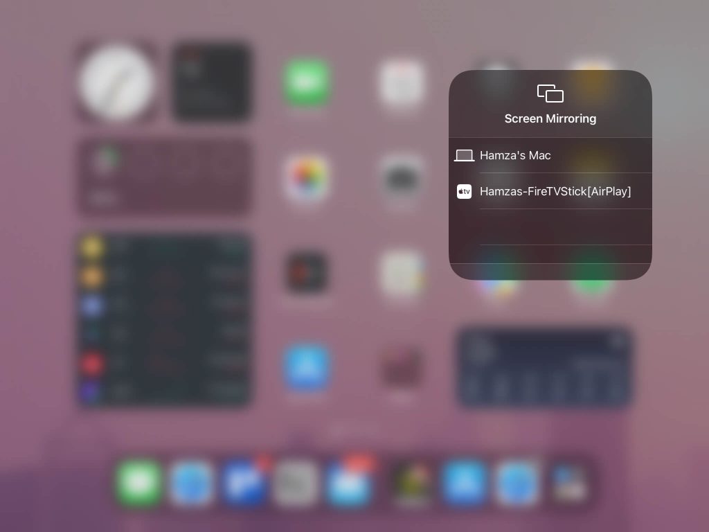 Tap on your Firestick for screen mirroring via AirScreen on iPad