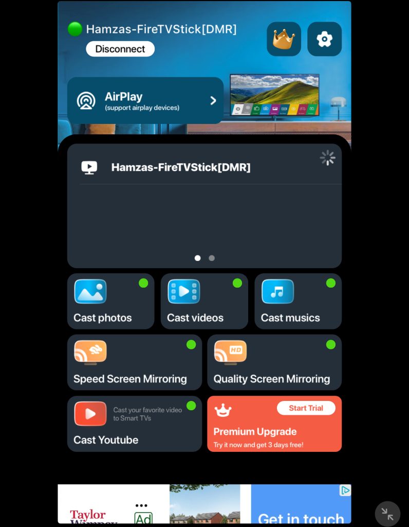 Connect TV Cast & Screen Mirroring App to Firestick on iPad