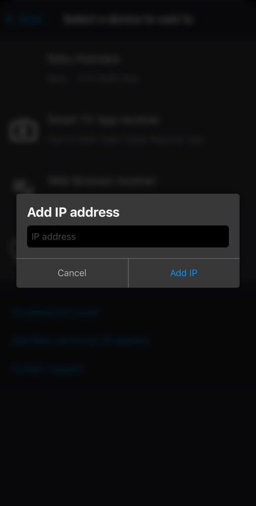 Adding Roku in Web Video Cast by IP address