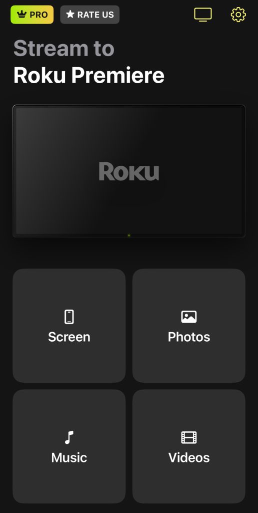 The main screen of the DoCast app on the iPhone