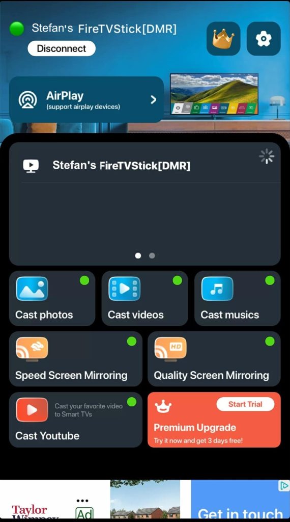 Tap on the Speed Screen Mirroring button in TV Cast & Screen Mirroring App Tap on the Speed Screen Mirroring button in TV Cast & Screen Mirroring App
