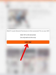 Screenshot of iWebTV prompting a download on a Fire device. A red arrow points to the done installing button