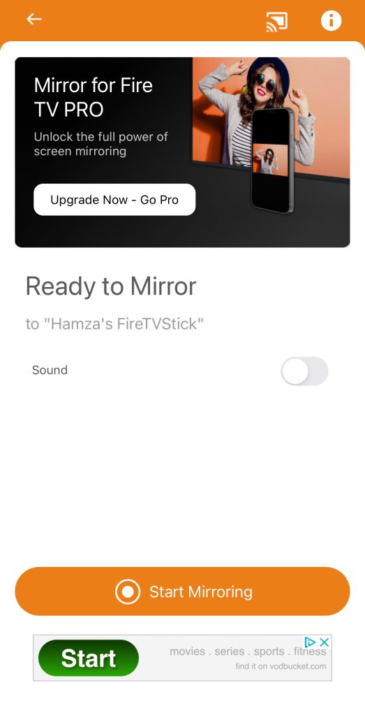 Screen Mirroring section in Screen Mirroring for Fire TV
