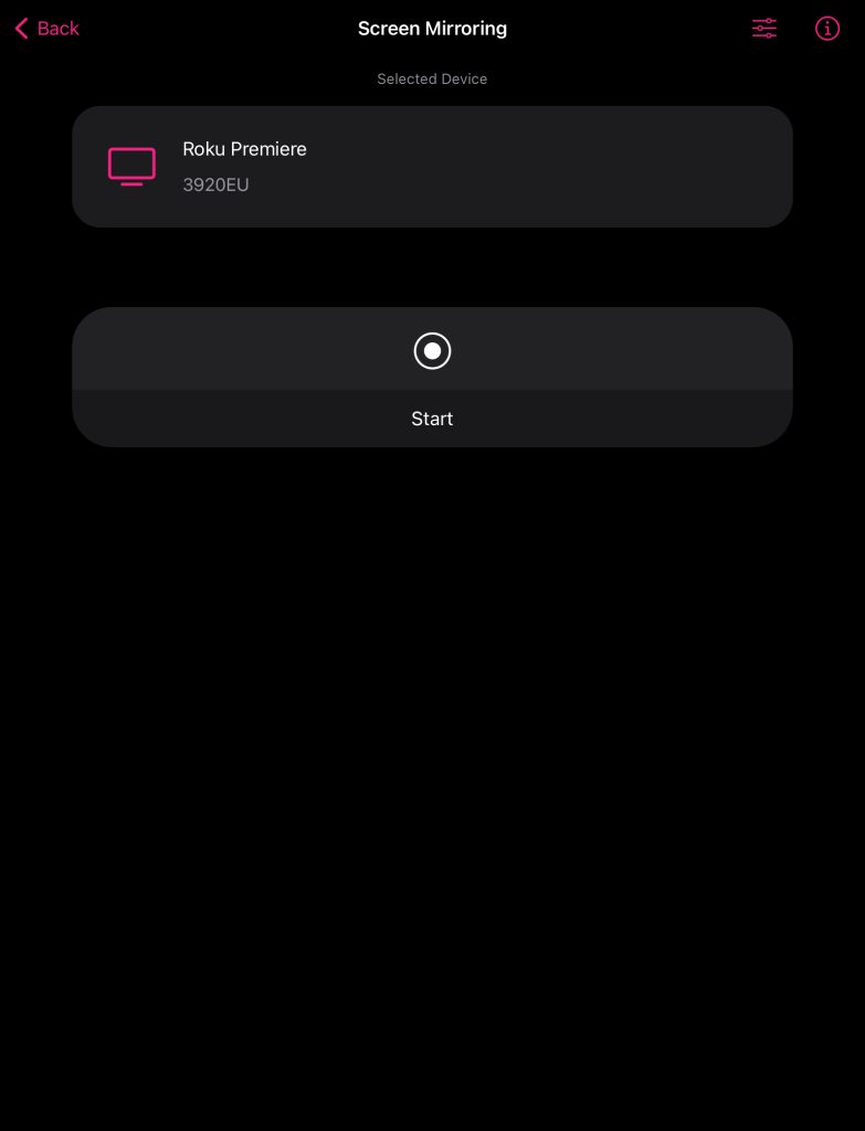 Tap on the Start button in Screen Mirroring・Smart TV Cast on iPad