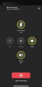 Tap on the Start mirroring button in DoCast