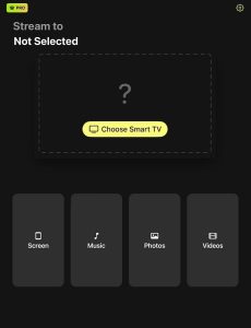 Tap on the Choose Smart TV button in DoCast