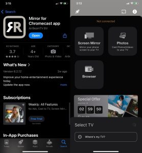 Mirror for Chromecast screenshots