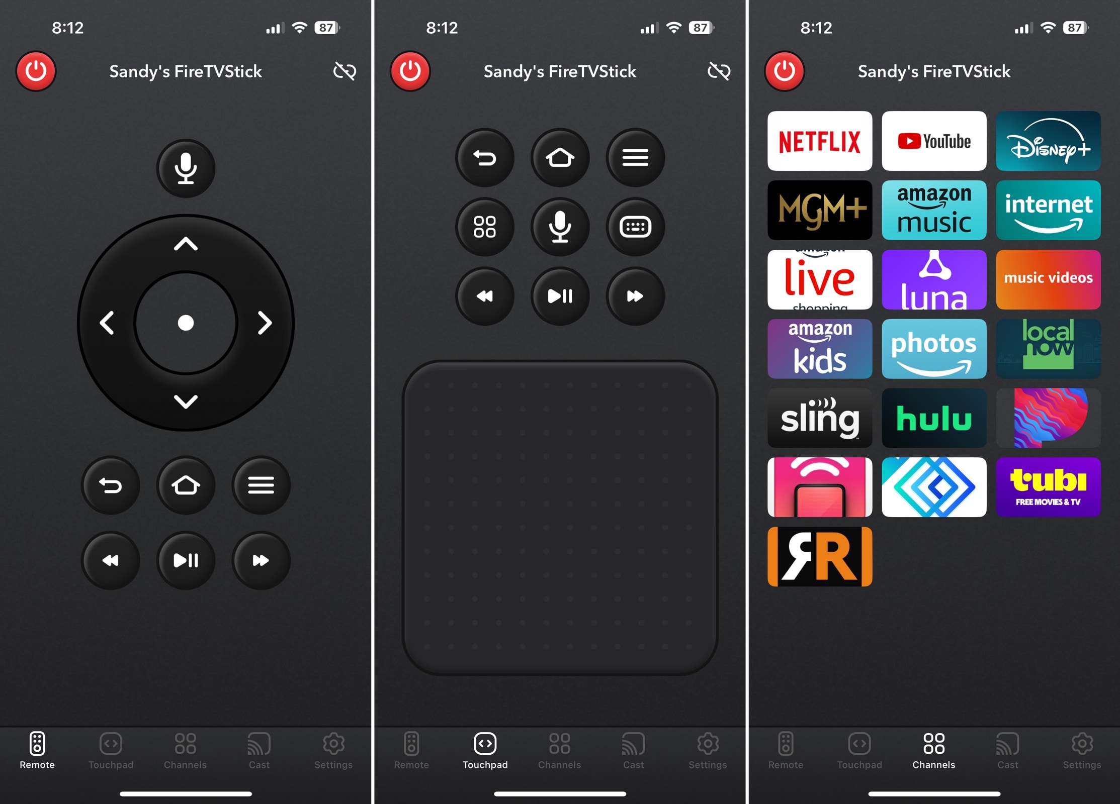 Universal Remote TV Control app on the iPhone