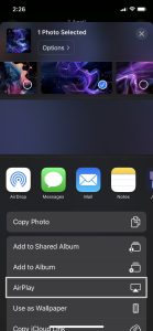 Tap on the AirPlay option on iPhone Tap on the AirPlay option on iPhone