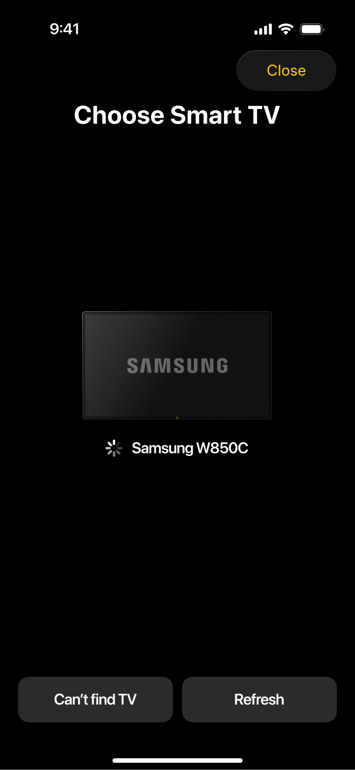 Tap on your smart TV from the list of available devices in TVRem