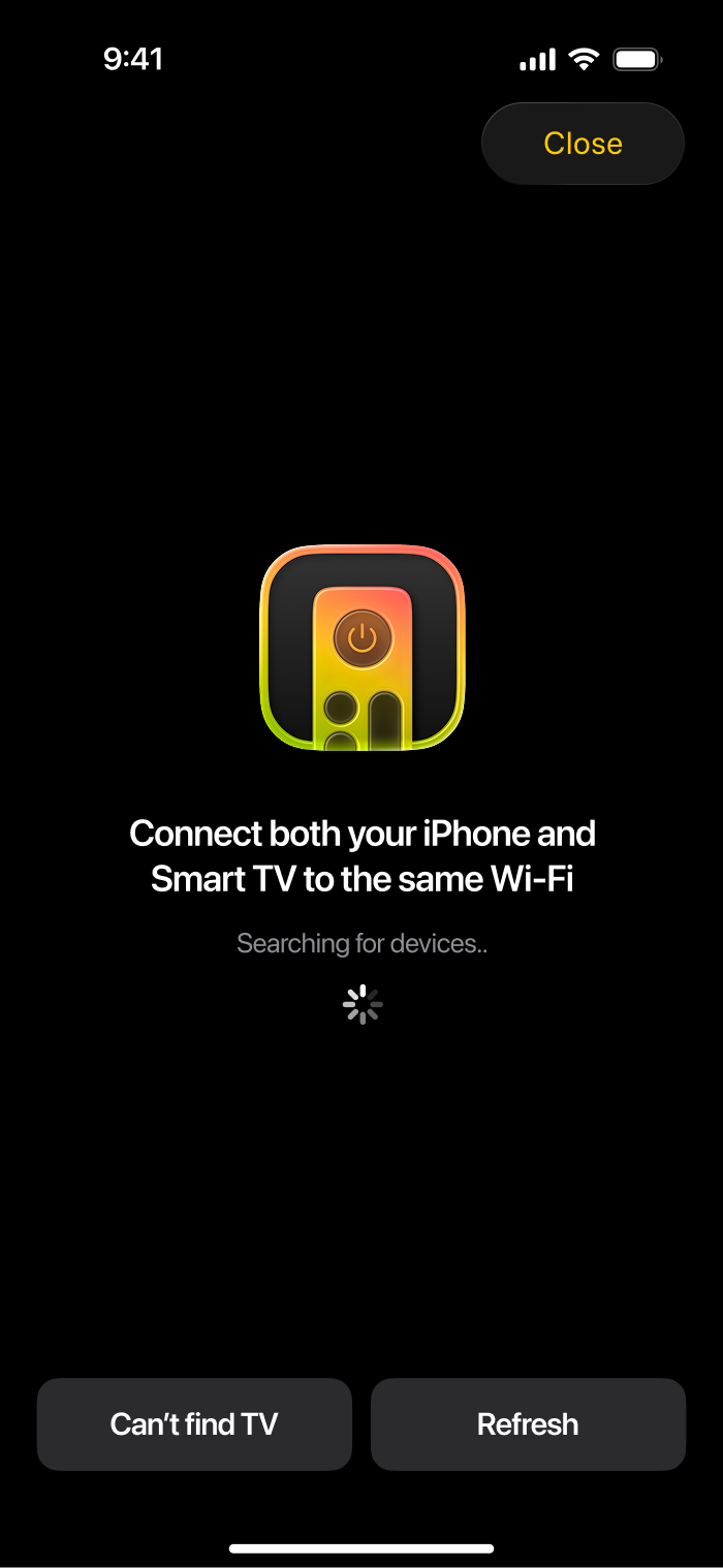 TVRem is searching for nearby devices