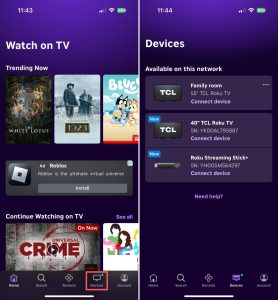 Switching device in The Roku App Switching device in The Roku App