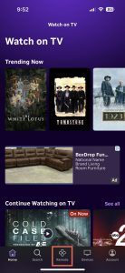 Tap on the Remote option in The Roku App on iPhone Tap on the Remote option in The Roku App on iPhone