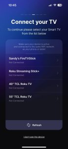 Choose your Roku device from the list in Universal TV Remote Control Choose your Roku device from the list in Universal TV Remote Control