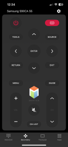 The main screen of the Remote for Samsung TV Plus app The main screen of the Remote for Samsung TV Plus app