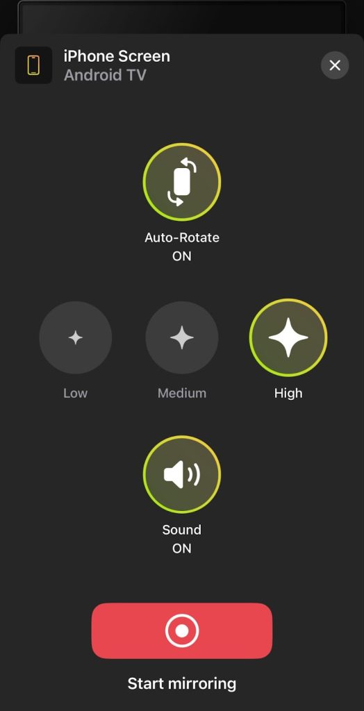 Screen mirroring options in DoCast Screen mirroring options in DoCast