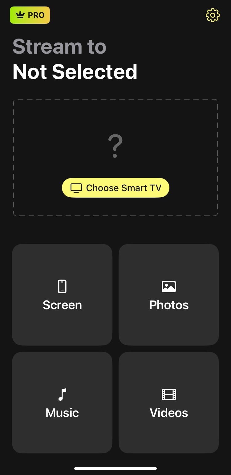 Tap on the Choose Smart TV button in DoCast Tap on the Choose Smart TV button in DoCast