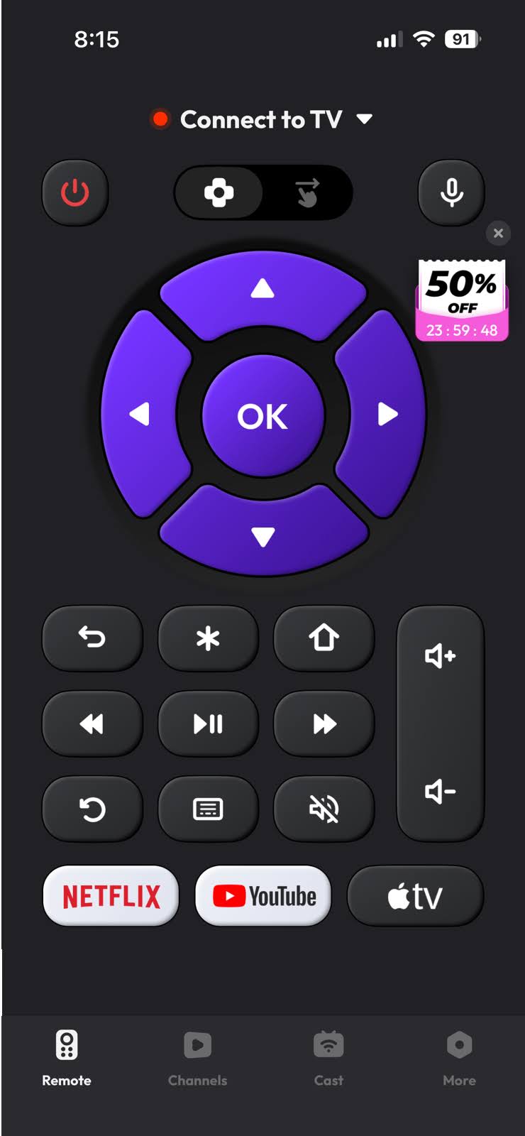TV Remote, Universal Remote app on iOS