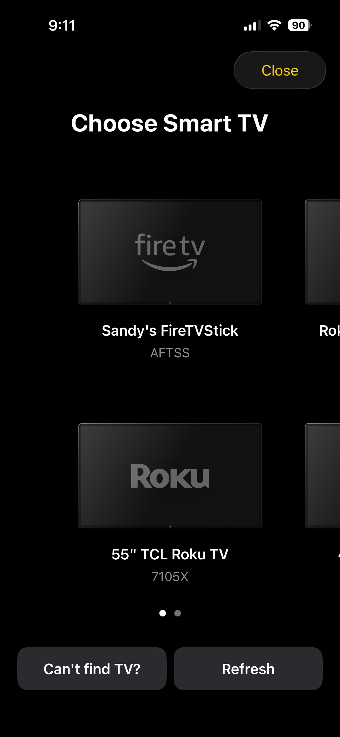 Select your Android TV from the list of devices in TVRem Select your Android TV from the list of devices in TVRem