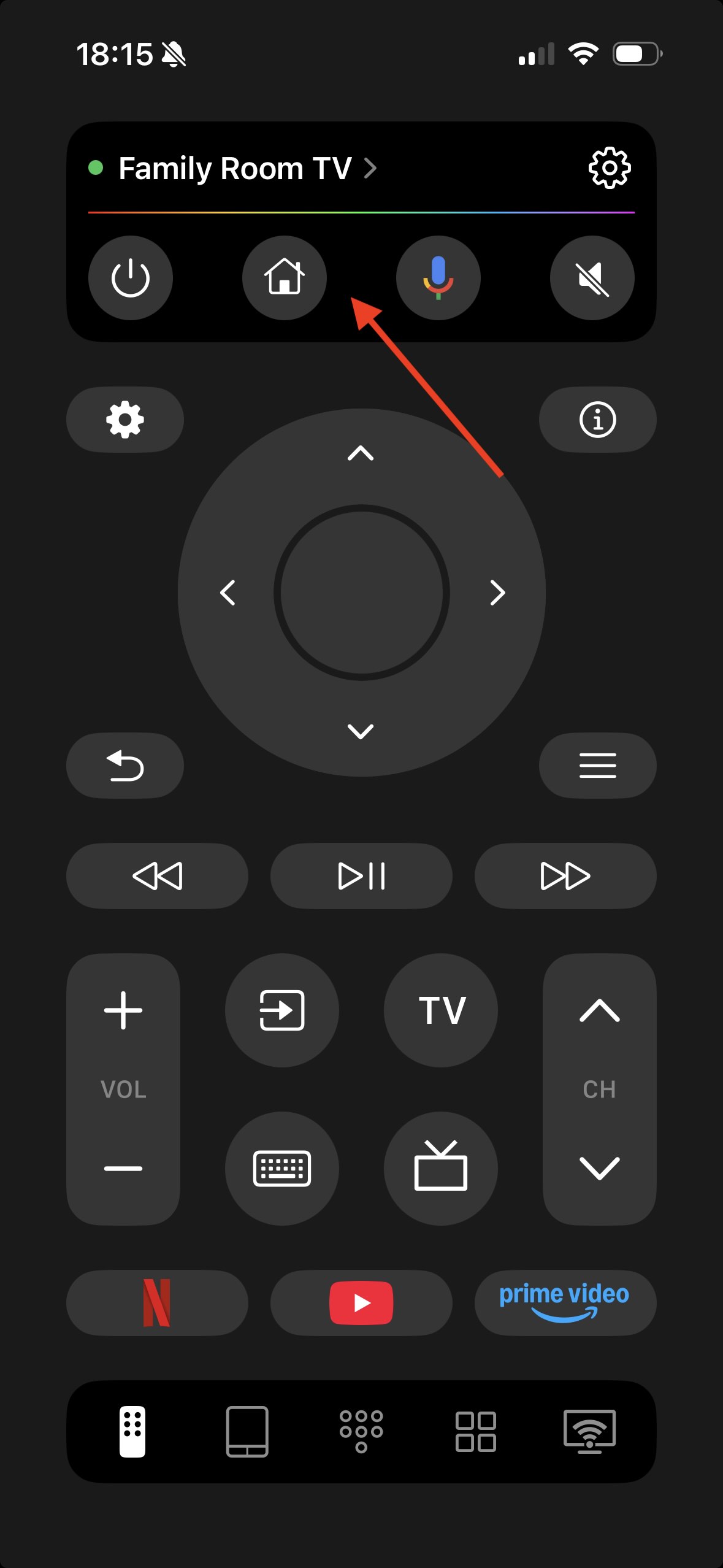 Android TV is connected to the TVRem app Android TV is connected to the TVRem app