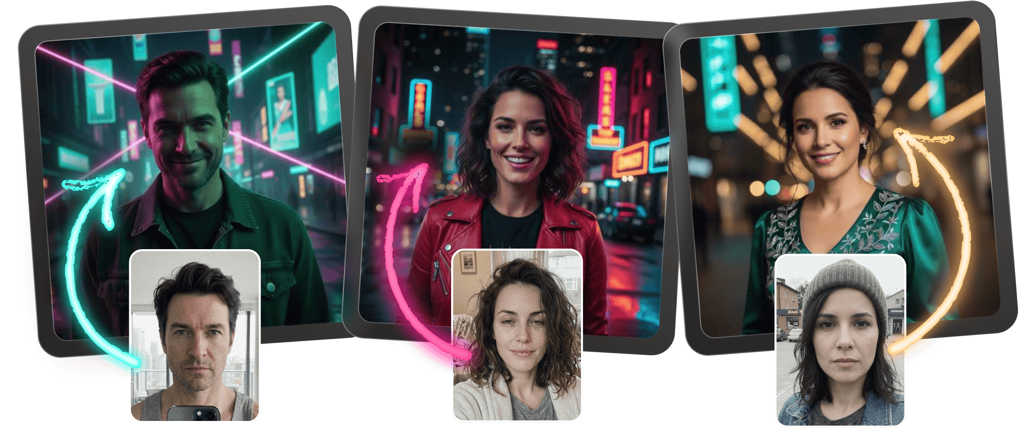Generate AI neon vibes photos